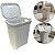 Cesto Rattan De Roupas Organizador Com Tampa Branco 50 Lts - Imagem 1