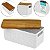 Cesto Organizador Casa Decorativo Tampa Madeira 1,5l Branco - Imagem 1