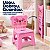 Cadeirinha Banqueta Infantil Dobrável Cor Rosa Encosto Urso - Imagem 5