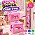Cadeirinha Banqueta Infantil Dobrável Cor Rosa Encosto Urso - Imagem 2