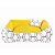 Cama de cachorro 60 x 60 Geométrica Amarelo - Imagem 1