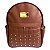 Mochila Feminina Marrom/Dourado 33x27x11cm Fashion Brazil - Imagem 1