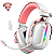 Fone Headset Gamer Sades Defender Wireless RGB Tri-Mode Rosa - Imagem 1