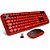 SADES V2020 teclado + mouse sem fio Wireless 2,4Ghz Vermelho - Imagem 1