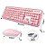 SADES V2020 teclado + mouse sem fio Wireless 2,4Ghz  Rosa ABNT - Imagem 8