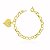 Pulseira Elo Português Coração Banho Ouro 18k Fecho Boia - Imagem 1