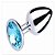 PLUG DE METAL COM JÓIA PEQUENO (7,0 x 2,8 cm) -  VibraToy- COR PEDRA  AZUL - Imagem 1