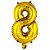 Balão Metalizado 30 para 32P Dourado Número 8 - Imagem 1
