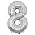 Balão Metalizado 30 para 32P Prata Número 8 - Imagem 1