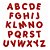 Letra Eva Vermelho U - Fábrica de Letras - Imagem 1