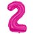 Balão Metalizado 16P Pink Número 2 - Br Festas - Imagem 1