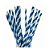 Canudo de Papel Listrado Azul 12un - Silver Plastic - Imagem 1