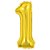 Balão Metalizado 40/45P Dourado Número 1 Br Festas - Imagem 1