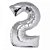 Balão Metalizado 34" Prata Número 2 - Silver Plastic - Imagem 1