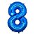 Balão Metalizado Azul 16P Número 8 - Silver Plastic - Imagem 1