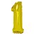 Balão Metalizado Dourado 16P Número 1 - Silver Plastic - Imagem 1