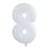 Balão Cromado Branco 16P Número 8 - Silver Plastic - Imagem 1