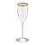 Taça Champanhe Transparente com Borda Dourada 180Ml - Lsc Toys - Imagem 1