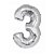Balão Metalizado Prata 34P Número 3 - Silver - Imagem 1