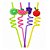 Canudo Divertido Espiral Frutas Coloridas 4un - Silver - Imagem 1