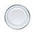 Prato Sobremesa Borda Prata 19cm 6un - Silver - Imagem 1