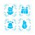 Kit Mini Stencils Natal 4 Peças - Blue Star - Imagem 1