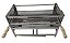Churrasqueira inox portátil com pé regulável - 60 cm x 30 cm - Imagem 5