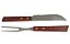 Conjunto Churrasco 2 Peças Garfo E Faca 25cm cabo de madeira - Imagem 2