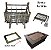 Braseiro Duplo Aço Carbono 80x45 com Grill Inox 430 Grelha Argentina 4 Espetos - Imagem 1