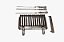 Grill em aço inox para Braseiro com 3 espetos e 1 grelha moeda e 1 grelha Argentina - Imagem 2