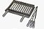Grill em aço inox para Braseiro com 3 espetos e 1 grelha moeda e 1 grelha Argentina - Imagem 9
