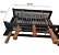 Kit Braseiro Gourmet de Embutir 70x45 com Grill Preto Grelha Argentina e 3 Espetos em Aço Inox - Imagem 2