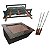 Kit Braseiro Gourmet de Embutir 70x45 com Grill Preto Grelha Argentina e 3 Espetos em Aço Inox - Imagem 1