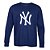 Camiseta Manga Longa New Era New York Yankees Core Azul - Imagem 1