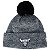 Gorro New Era Chicago Bulls NBA Lã Cinza Mescla Pompom - Imagem 1