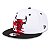Boné New Era 950 Chicago Bulls Branco e Vermelho Masculino - Imagem 1