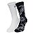 Meia New Era Cano Longo Paisley Crew 2 Pares Preto e Branco - Imagem 1