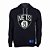 Casaco Moletom Brooklyn Nets Canguru Logo Preto - NBA - Imagem 1