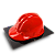 Miniatura de capacete de obra vermelho - Imagem 1