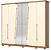 Guarda Roupa 6 Portas Henn Dubai Nature Off - Imagem 1