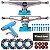 Truck Intruder 139mm Base Blue + Roda Next 53mm + Rolamento Black Sheep Black + Chave e Parafuso Azul - Imagem 1