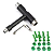 Chave T de Montagem Black Para Skate + Parafusos de Base Verde - Imagem 1