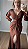 Vestido longo marrom com drapeado - Imagem 1