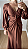 Vestido longo marrom com drapeado - Imagem 4