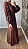 Vestido longo marrom com drapeado - Imagem 3