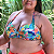 Bojo Lia Plus Size Estampado com Aro Amarração no Pescoço Detalhe Decote - Imagem 1