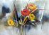 Pintura\Quadro\ Tela Floral e Abstrato com papoulas vermelhas e amarelas  50x70 cm. - Imagem 1
