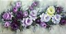 Pintura\Quadro\Tela Floral com rosas violeta e lilás 80 x 150 cm. - Imagem 1
