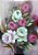 Pintura/Quadro/Tela floral, galho de rosas brancas com tulipas rosadas. 70x50cm - Imagem 1