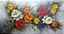 Pintura/Quadro/Tela floral com galho de rosas coloridas. 80x150cm - Imagem 1